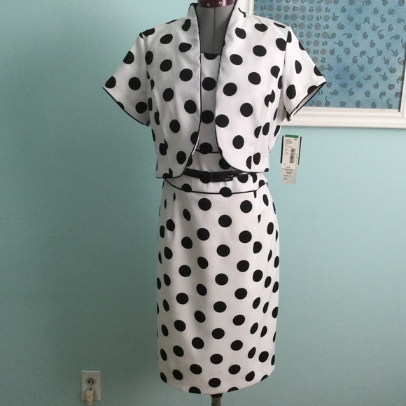 Studio I Dresses & Skirts - Studio 1 - Black & White Polka Dot Dress - SOLD